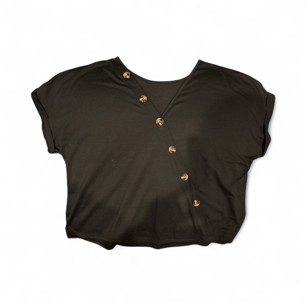SHEIN Black Buttoned Skirt